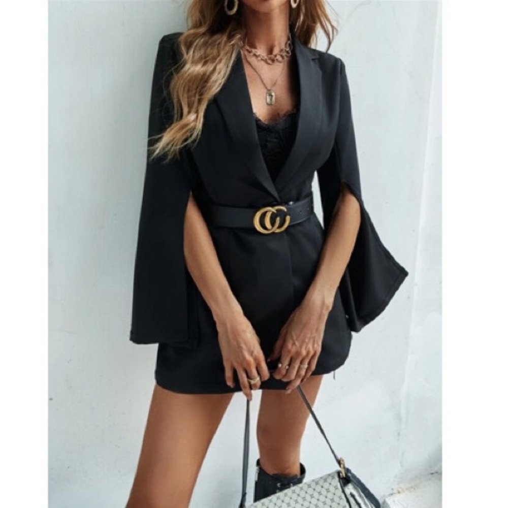 Cloak Sleeve Lapel Neck Blazer 🖤